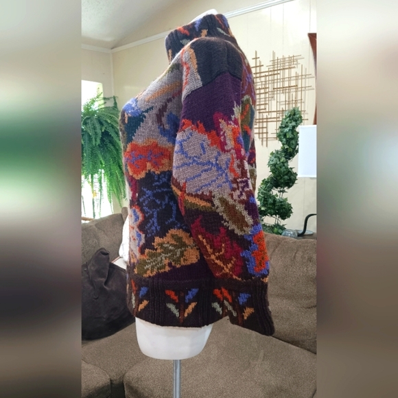 80s Sweater Wool Thick Knit Fall Winter Vintage Ski Jumper Hong Kong XL Pullover - Picture 5 of 11